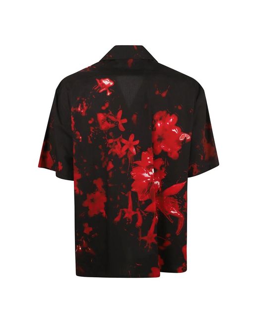 McQueen Red Short Sleeve Shirts for men