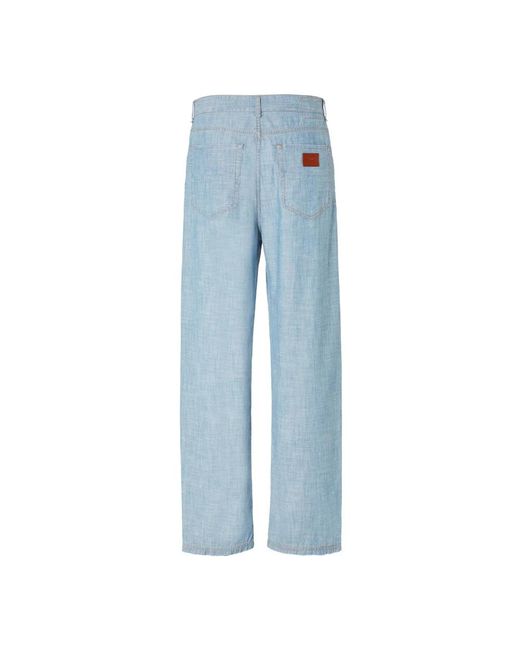 Fendi Blue Straight Fit Jeans for men