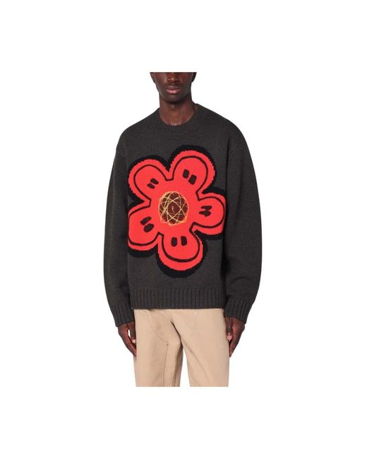 KENZO Red Round-Neck Knitwear for men