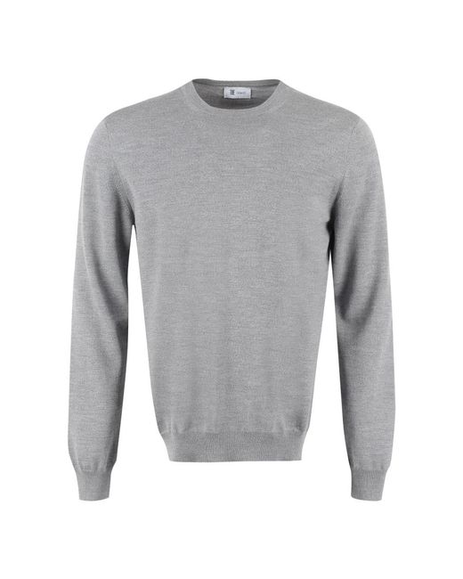 THE (Alphabet) Gray Round-Neck Knitwear for men