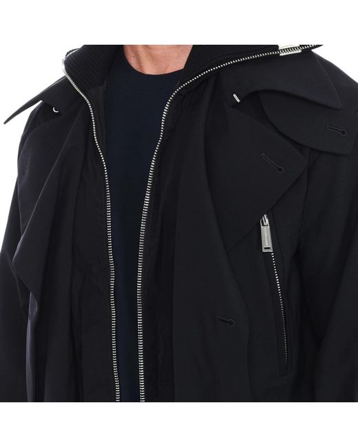 DSquared² Black Double-Breasted Coats for men
