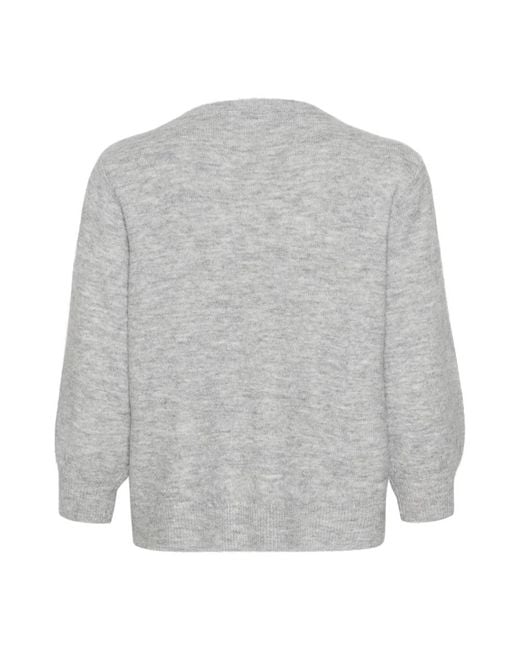Kaffe Gray Round-Neck Knitwear