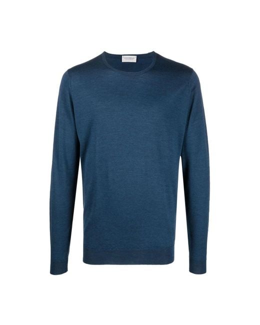 John Smedley Blue Round-Neck Knitwear for men
