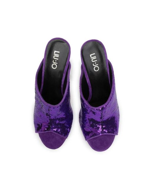 Liu Jo Purple Heeled Mules