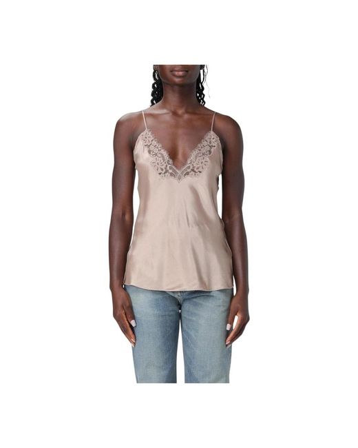 Saint Laurent Red Sleeveless Tops