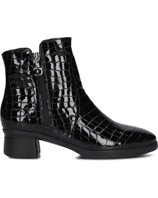 Hartjes Black Croco Stiefeletten Mit 2 Reißverschlüssen