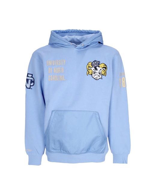 Mitchell & Ness Hoodies & Sweatvesten ,Blauw ,Katoen North Carolina Tar Heels Vintage Logo Hoodie in het Blue voor heren