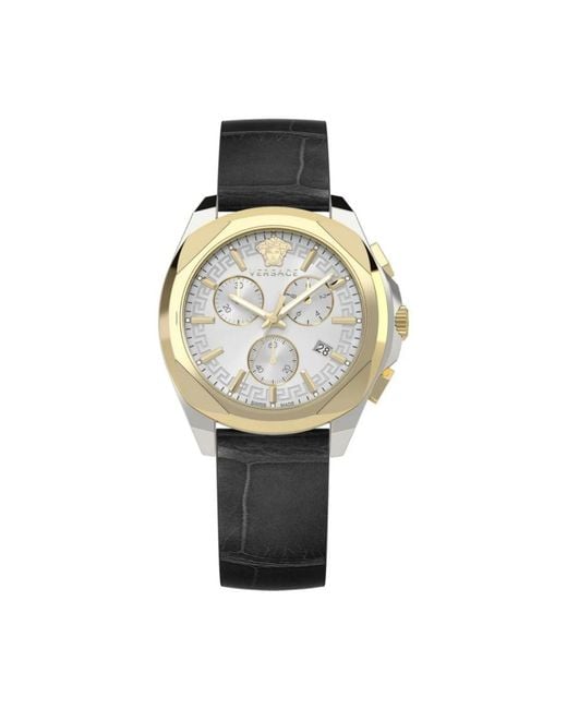 Versace Metallic Armbanduhr chronograph chrono lady schwarz, gold 40 mm ve3ca0223