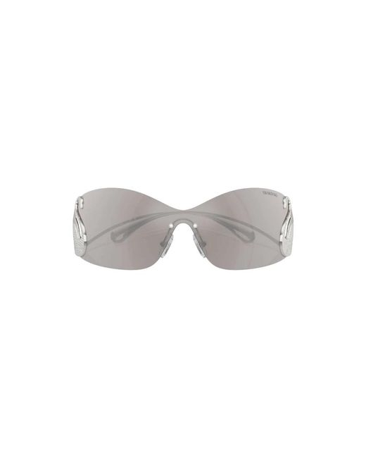 Swarovski Gray Silberne sonnenbrille mit original-etui,silberne sonnenbrille für den täglichen gebrauch