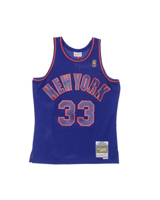 Mitchell & Ness Fitness ,Blauw ,Polyester Nba Swingman Jersey Patrick Ewing in het Purple voor heren