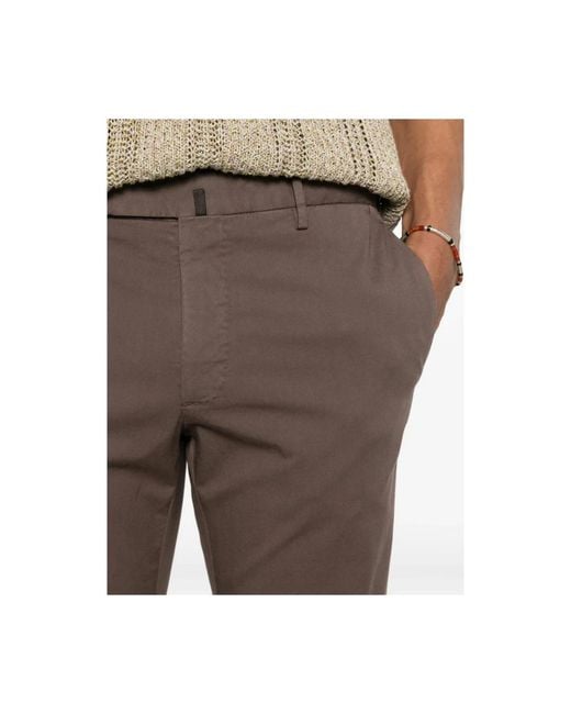Incotex Brown Straight Trousers for men