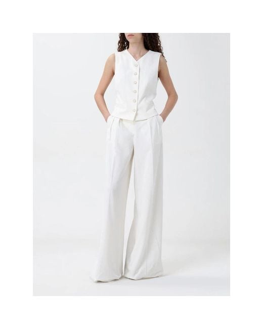 Max Mara Wide Trousers in het White