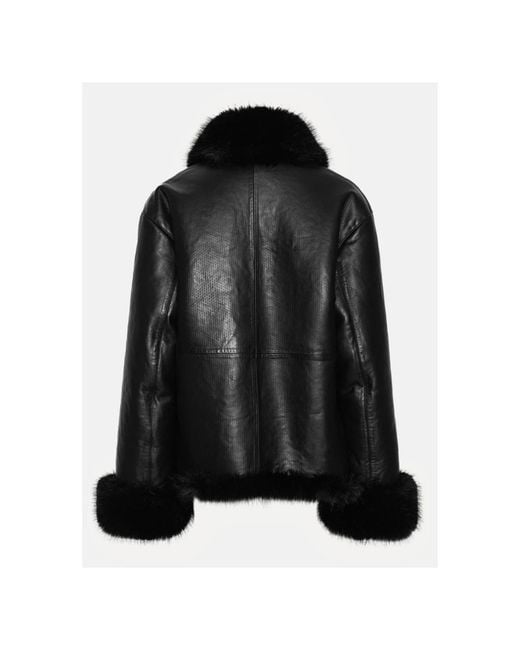 ROTATE BIRGER CHRISTENSEN Black Faux Fur & Shearling Jackets