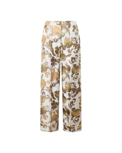 Max Mara Natural Seiden Pyjamahose Mit Print