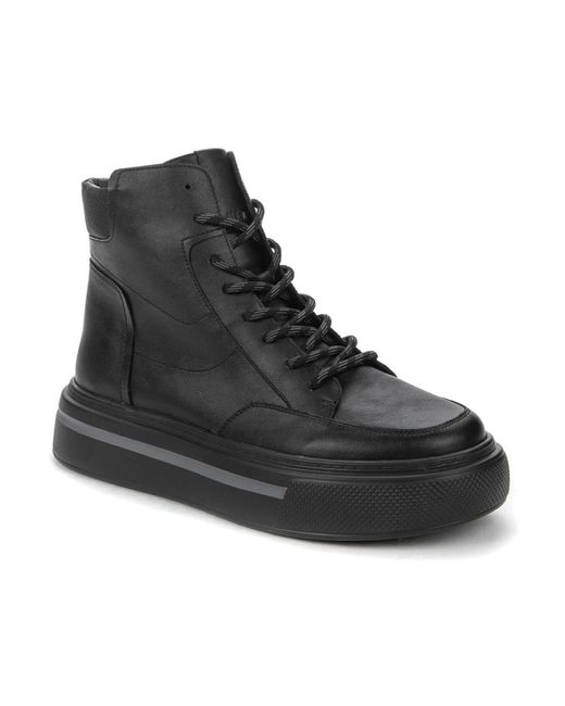 Keddo Black Lace-Up Boots