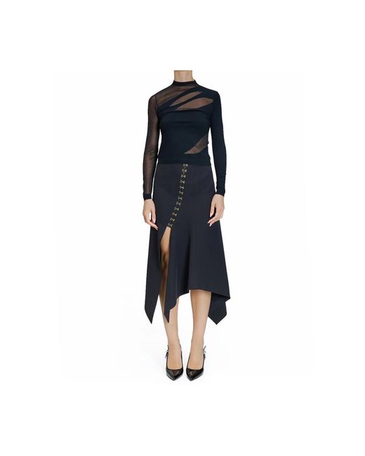 Just Cavalli Truien & Vesten ,Zwart ,Polyester Maglia See Through in het Blue
