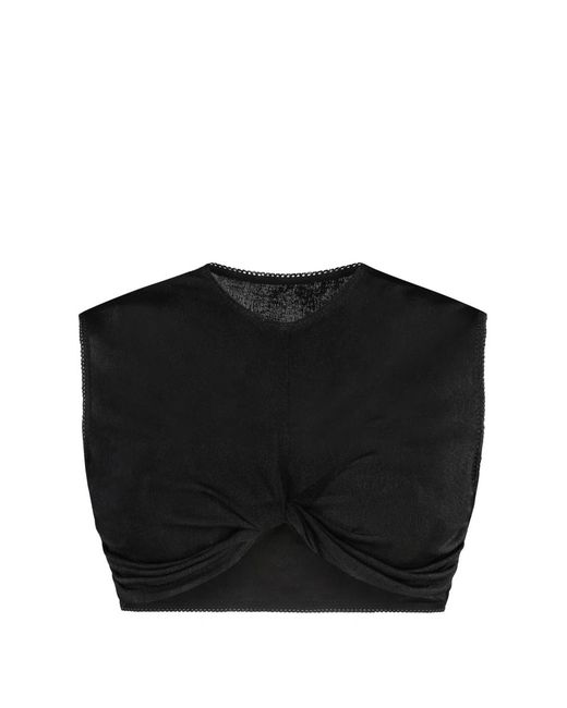 Anna October Black Sleeveless Tops