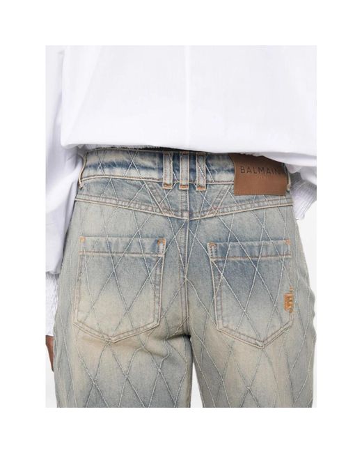 Balmain Gray Wide Jeans