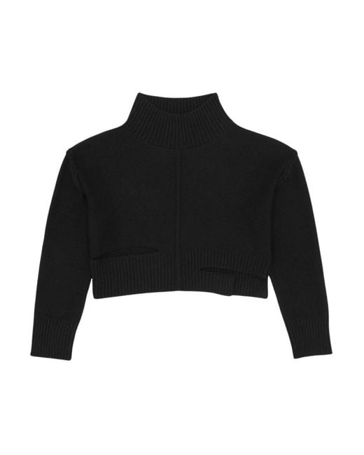 MM6 by Maison Martin Margiela Black Schwarzer Wollmischung Pullover