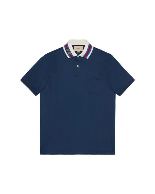 Gucci Blue Polo Shirts for men