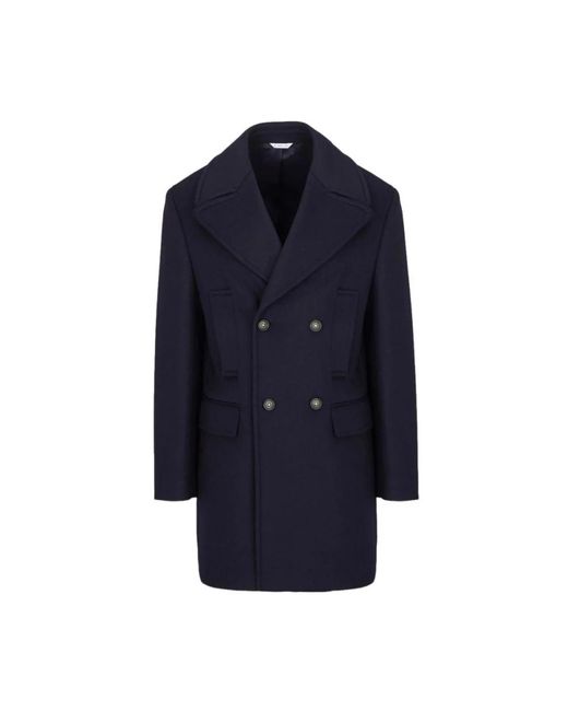 Manuel Ritz Blue Double-Breasted Coats for men