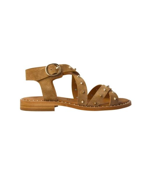 Flat Sandals di Calce in Brown