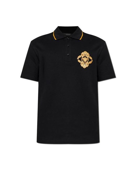 Versace Tops ,Zwart ,Katoen Polo Met Het Hoofd Van Medusa in het Black voor heren