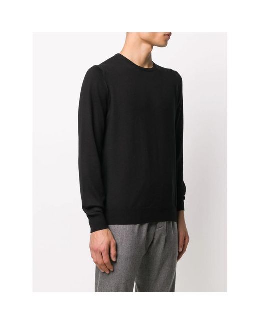 Barba Napoli Black Round-Neck Knitwear for men