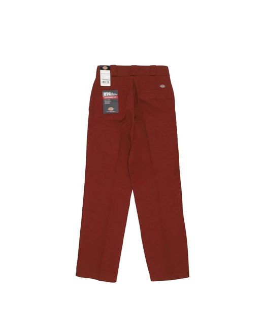 Dickies Red Straight Trousers for men