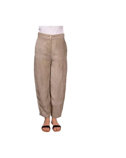 Pantalones holgados de lino Gran Sasso de color Brown