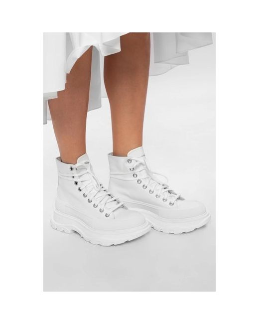 McQueen White Canvas Sneakers