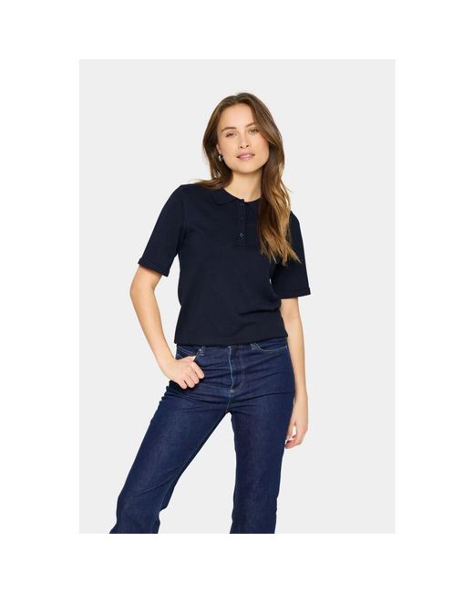 Saint Tropez Round-Neck Knitwear in het Blue