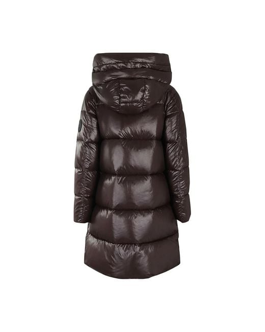 Save The Duck Brown Braune steppjacke mit reißverschluss