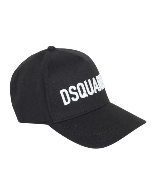 DSquared² Embossed Logo Visor Hat in het Black