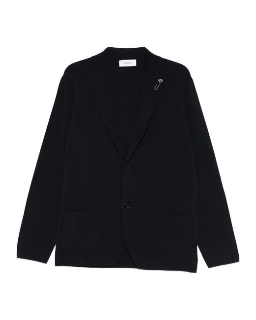 Lardini Jassen ,Blauw ,Katoen Blazer Met Reverskraag in het Black voor heren