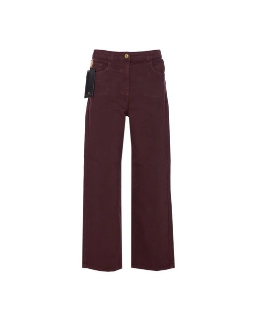 Elisabetta Franchi Purple Wide Trousers