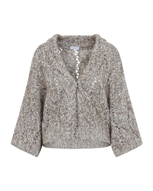 Brunello Cucinelli Bruine Trui Aw25 Luxe Comfort in het Gray