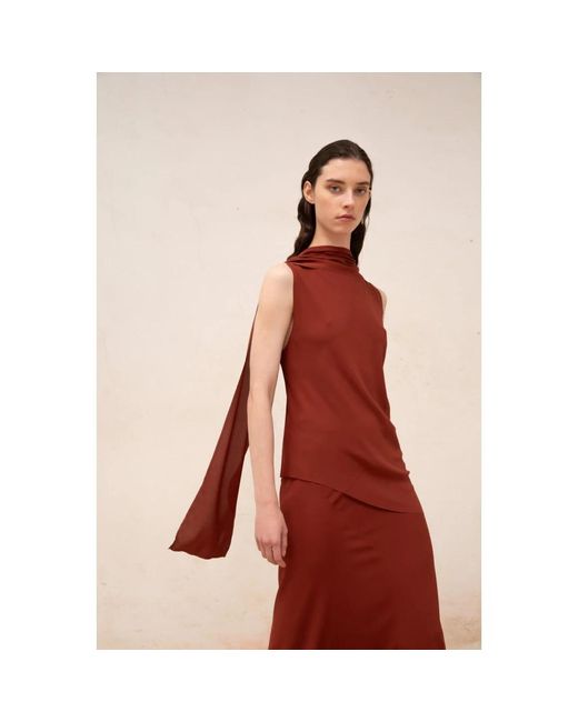 Cortana Brown Sleeveless Tops