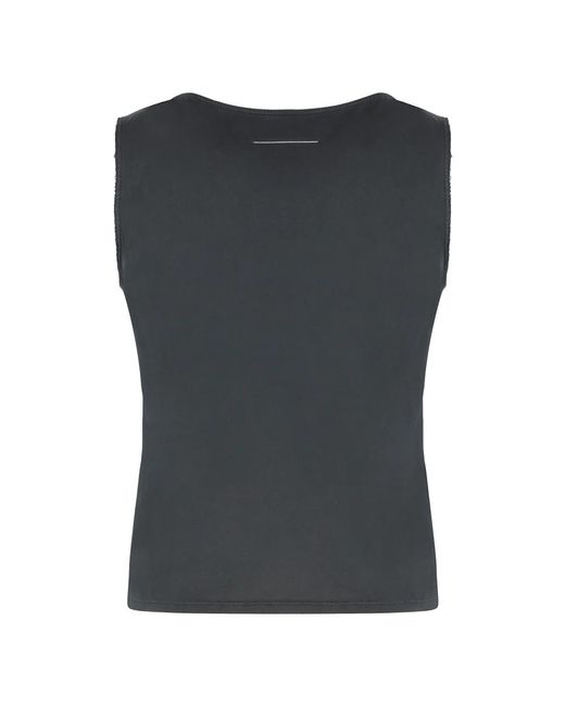 MM6 by Maison Margiela Black Sleeveless Tops