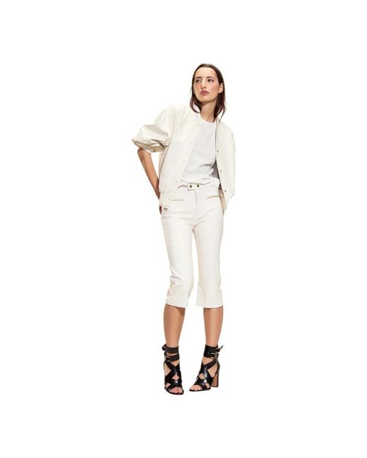 Cynthia Rowley White Leder Capris