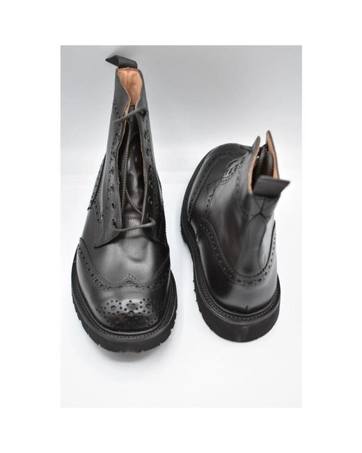 Tricker's Braune brogue flache schuhe espresso in Gray für Herren