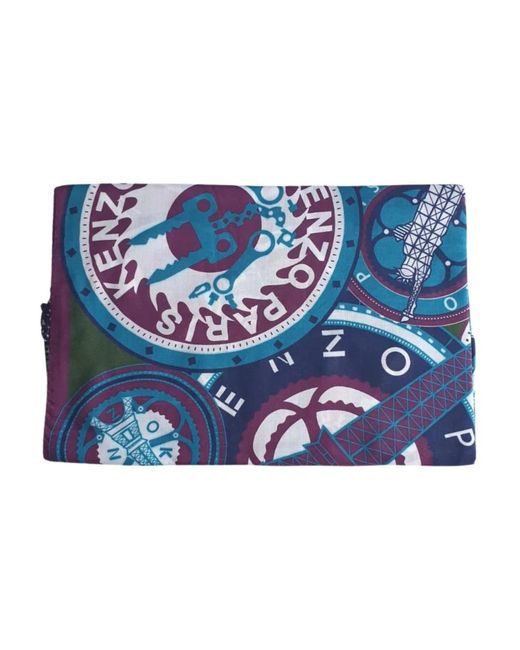 KENZO Blue Mehrfarbiger Pashmina-Schal
