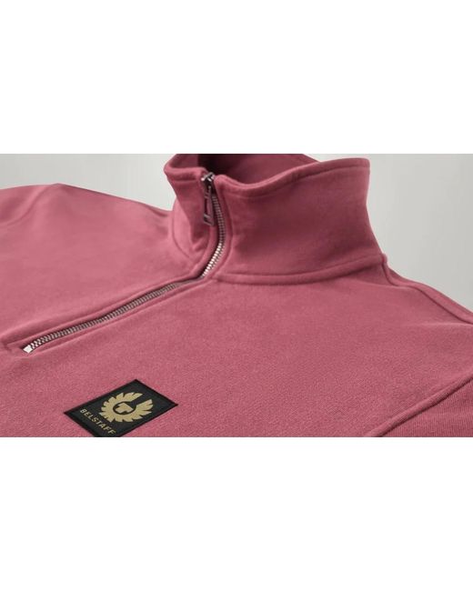 Belstaff Purple Quarter Zip Sweatshirt Mulberry M for men