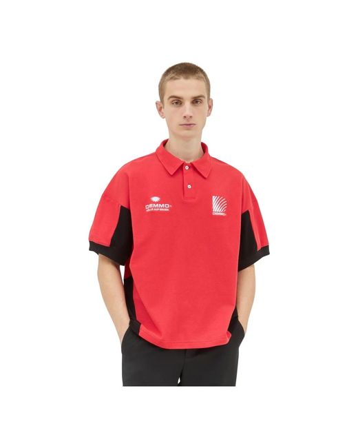 DEMMO Tops ,Rood ,Katoen Station Polo Shirt in het Red voor heren