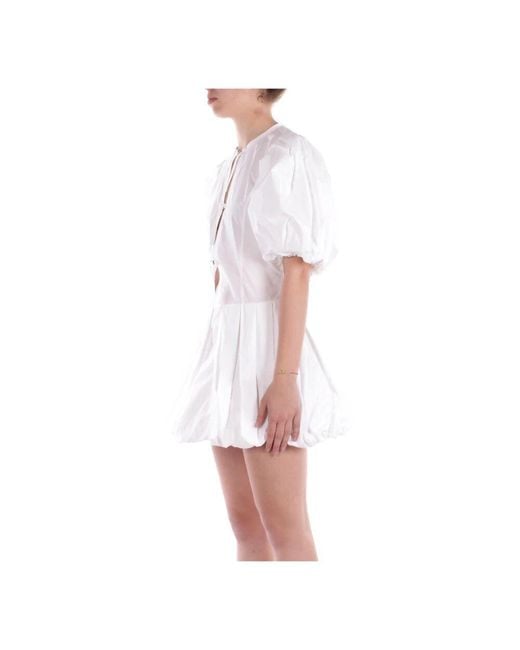 Pinko White Weiße Kleid Mit Seitlichem Reißverschluss