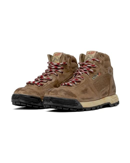 Autry Brown Lace-Up Boots