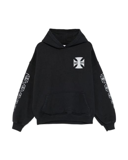 Rhude Hoodies & Sweatvesten ,Zwart ,Klassieke Zwarte Hoodie in het Black voor heren