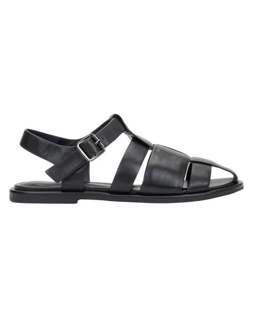 ESTRO Black Flat Sandals