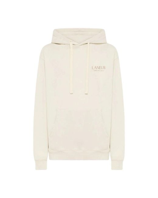 Laneus White Hoodies for men