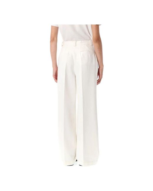 A.P.C. White Wide Trousers